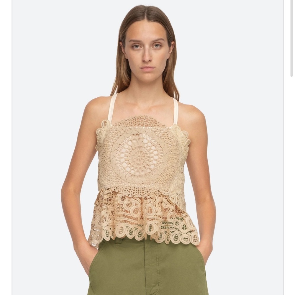 NWT Sea New York Beige Crochet Lace Camisole